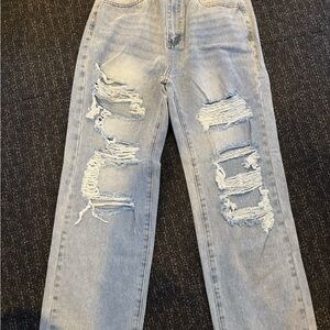 Distressed Light Blue Jeans